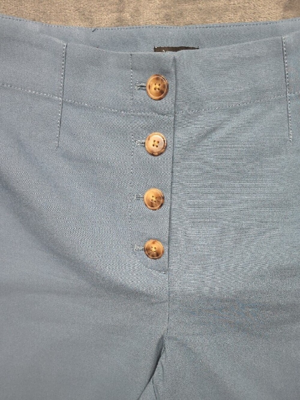 LOFT Light Blue Button-Front Capris - Picture 3 of 7